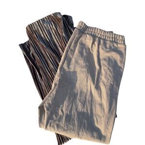 BUNDLE- A New Day‎ Women's XL Wide Leg Pants Beige & Striped Casual